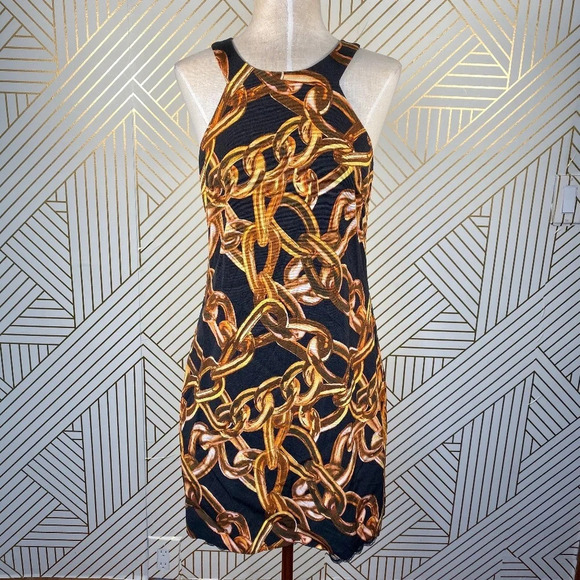 Trina Turk Aptos‎ Dress in Black Chain Print - Picture 1 of 8